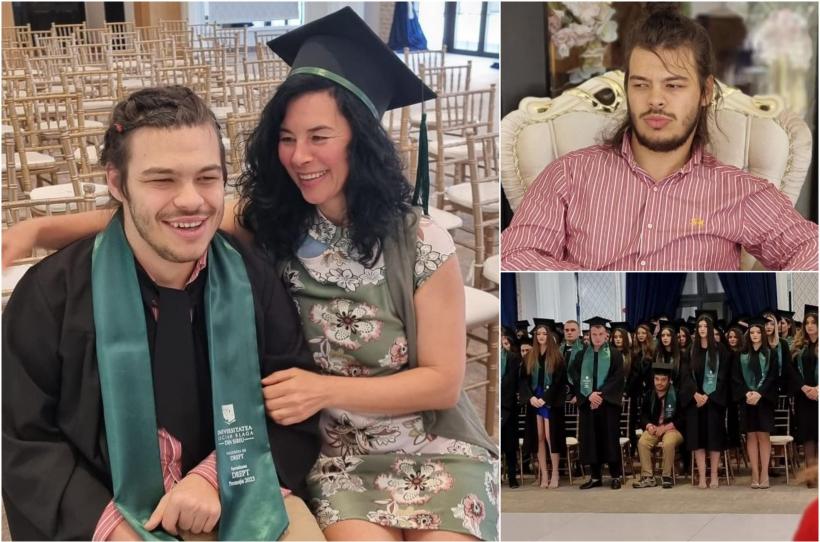 Povestea uimitoare a tânărului care și-a luat licența în Drept cu nota 10. Carol nu-și poate folosi membrele: "N-am avut de ales" 18851704