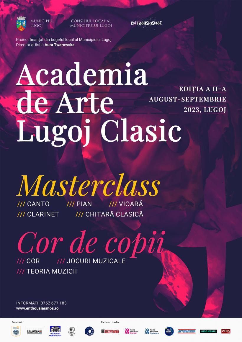 Au început înscrierile pentru cea de a doua ediție a Academiei de Arte Lugoj Clasic 18851974