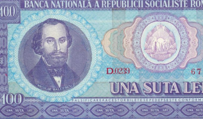 Cât valorează bancnota de 100 de lei cu chipul lui Nicolae Bălcescu