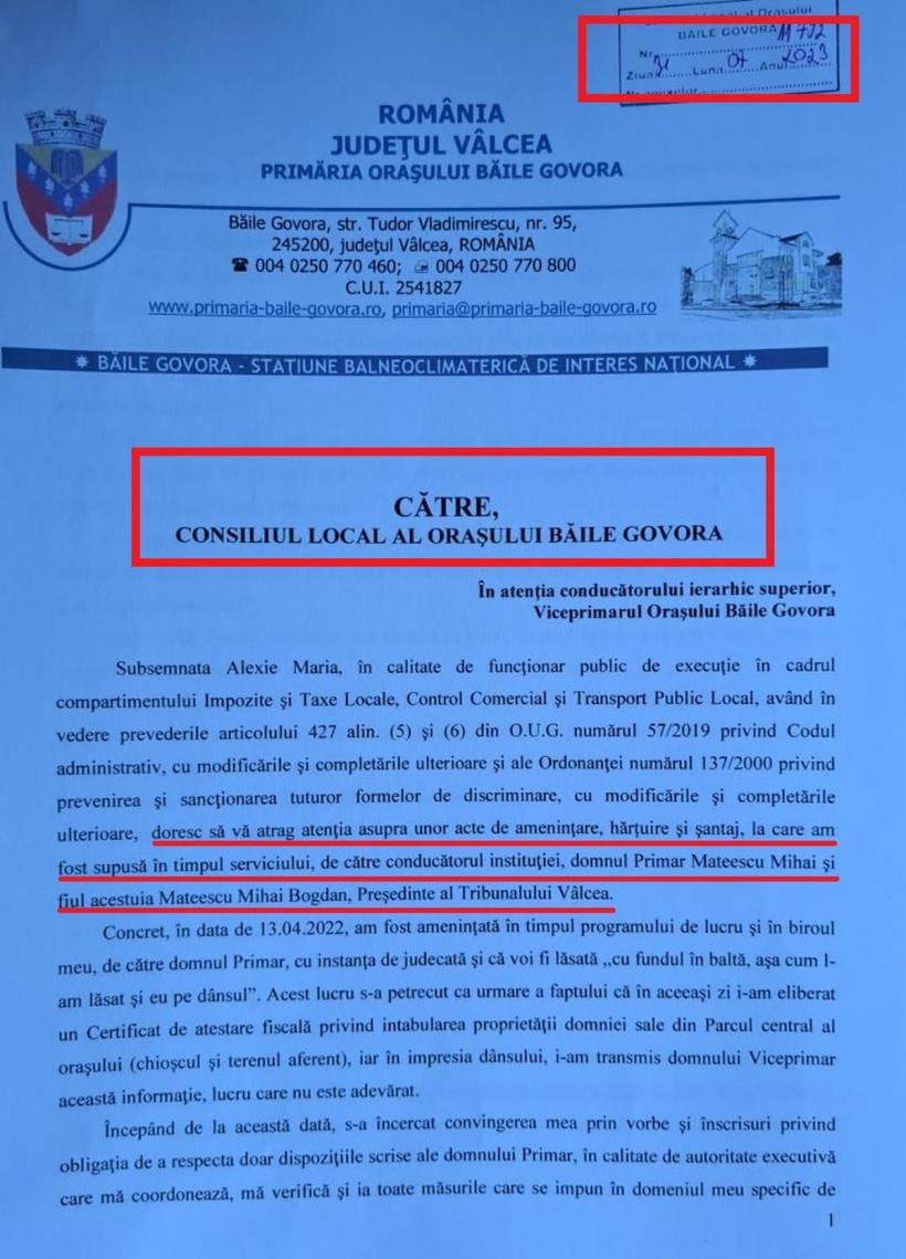 EXCLUSIV JURNALUL Denunțul funcționarei șantajate de primarul din Băile Govora. Uimitoarele averi ale personajelor din dosarul „De 3 ori Mateescu” 18852468