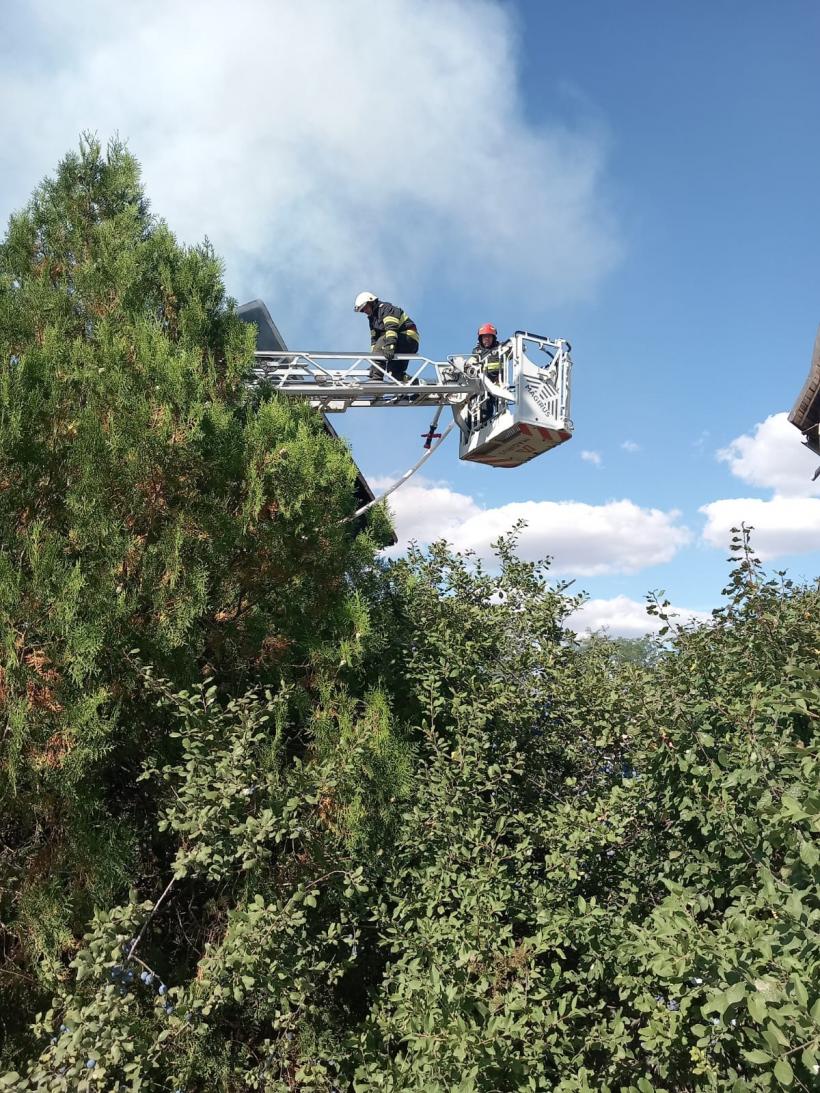 Incendiu puternic la Mănăstirea Delta Neajlovului. Acoperișul chiliilor s-a făcut scrum 18853912