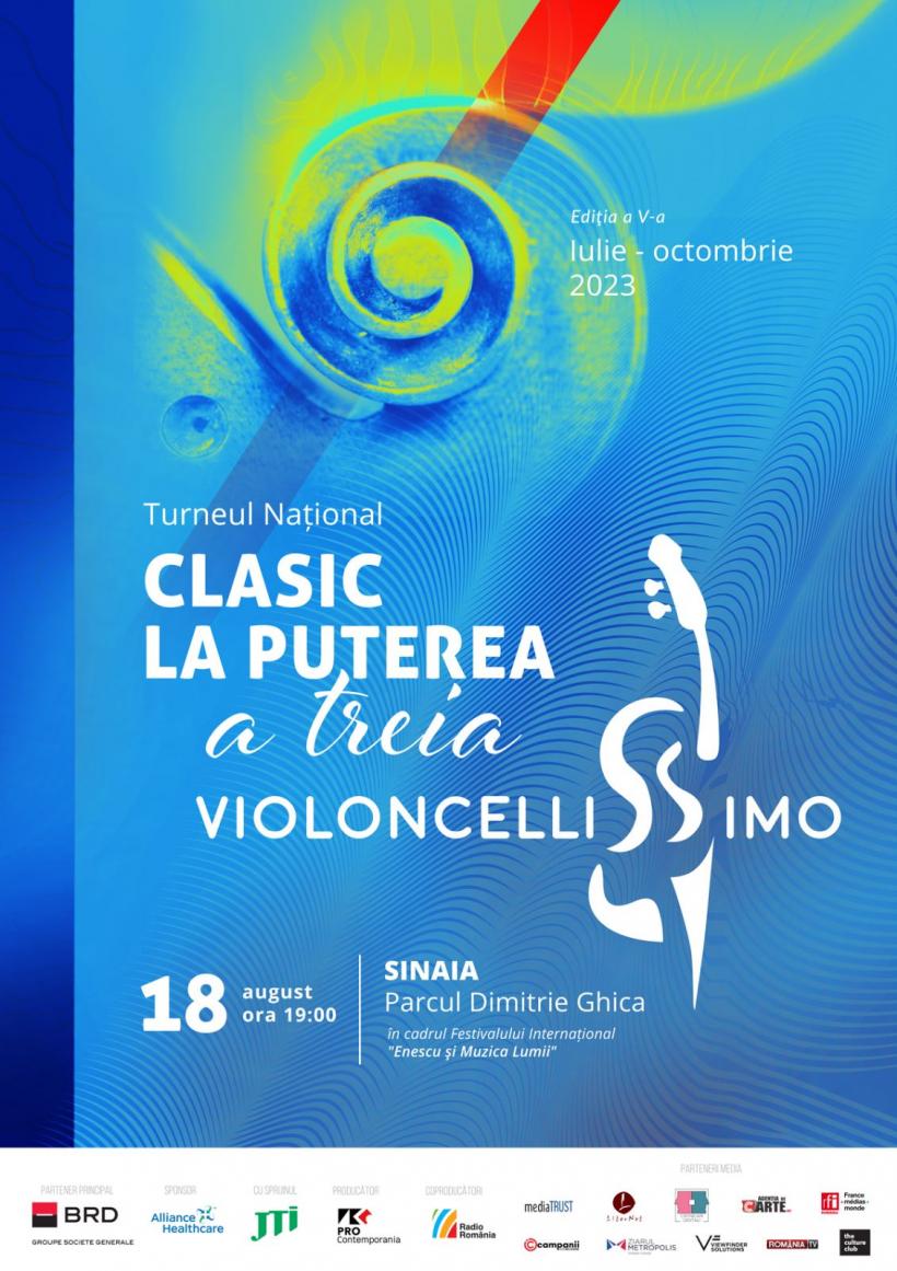 Două Turnee de poveste  la Festivalul Internațional “Enescu și muzica lumii” de la Sinaia. Un artist, un pian și un țambal - 18 august și Violoncellissimo - 26 august