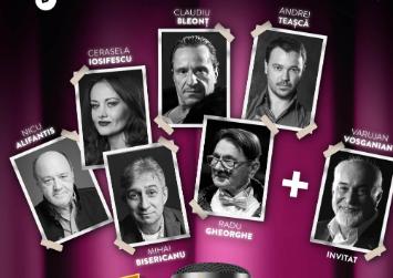 Varujan Vosganian alături de Claudiu Bleonț și Cerasela Iosifescu în spectacolul de divertisment „Vineri de la 7 jumate” pe 22 septembrie, la ARCUB 18857405