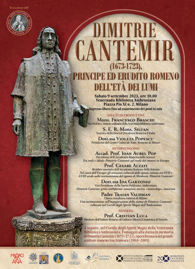 Anul Cultural Dimitrie Cantemir marcat la Biblioteca Ambrosiana din Milano de Institutul Român de Cultură şi Cercetare Umanistică de la Veneţia