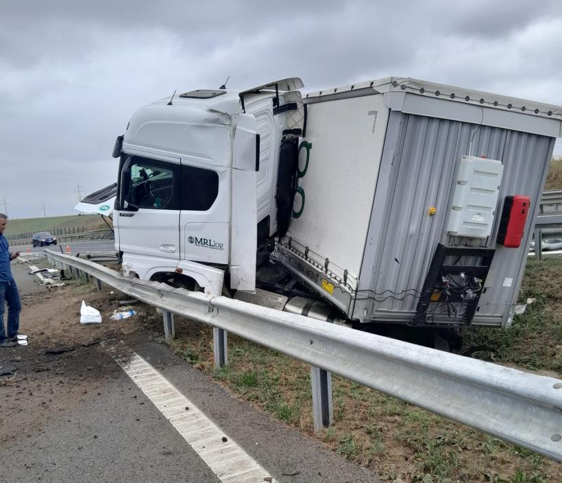 Un accident mai puțin obișnuit a avut loc pe autostrada A1