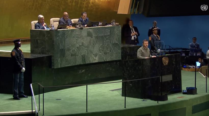 Zelenski, la ONU: Ocupantul rus trebuie să se întoarcă pe propriul pământ