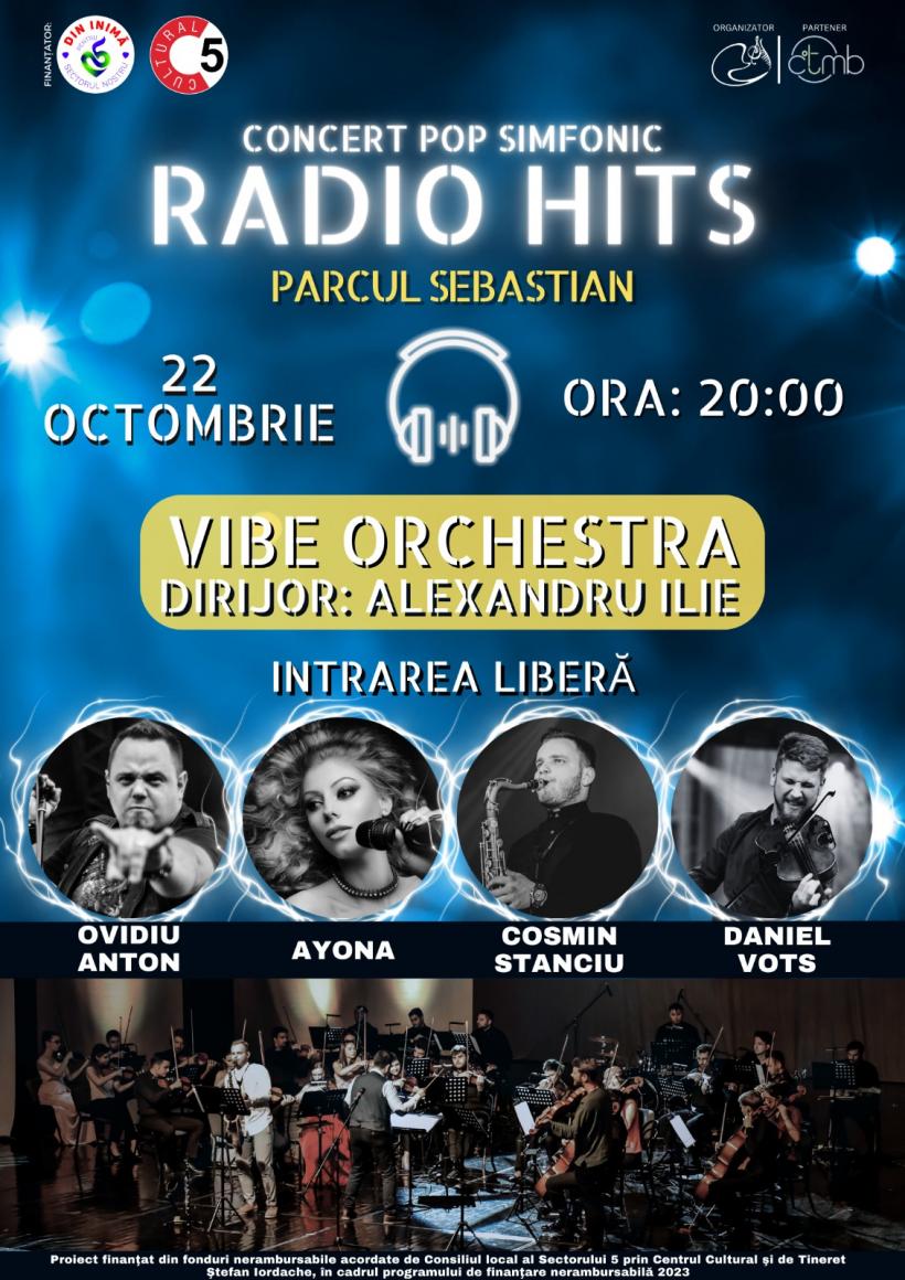 Concert cu intrare liberă: RADIO HITS în versiunea simfonică pe 22 octombrie în Parcul Sebastian