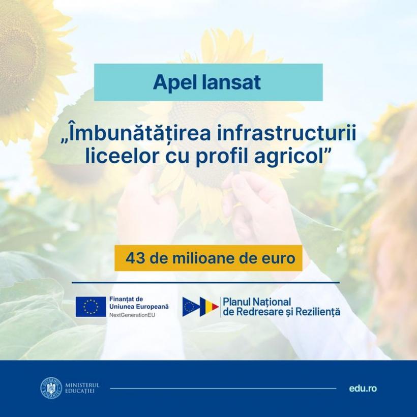 43 de milioane de euro pentru îmbunătățirea calității învățământului liceal agricol 18865473