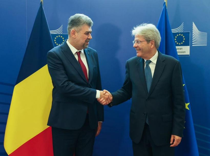 Ciolacu, discuții cu Gentiloni: Să continuăm traiectoria pentru ținerea sub control a deficitului