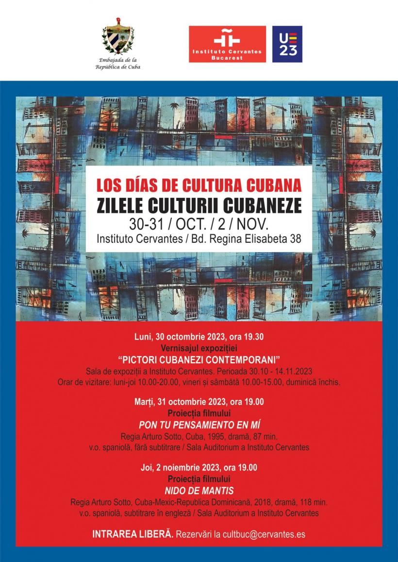 Zilele culturii cubaneze la București, ediția 2023:  expoziție de pictură contemporană și proiecții de filme
