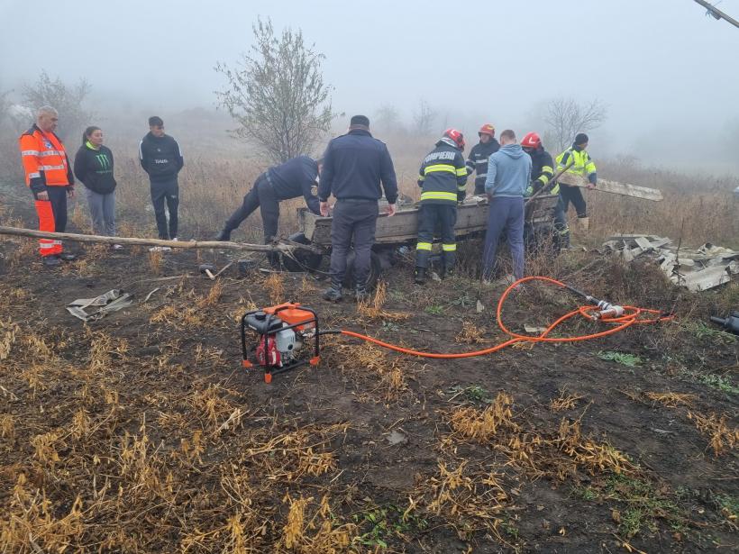 Tragedie în Botoșani: Un bărbat de 39 de ani a murit, prins sub o căruță încărcată cu plăci de azbociment