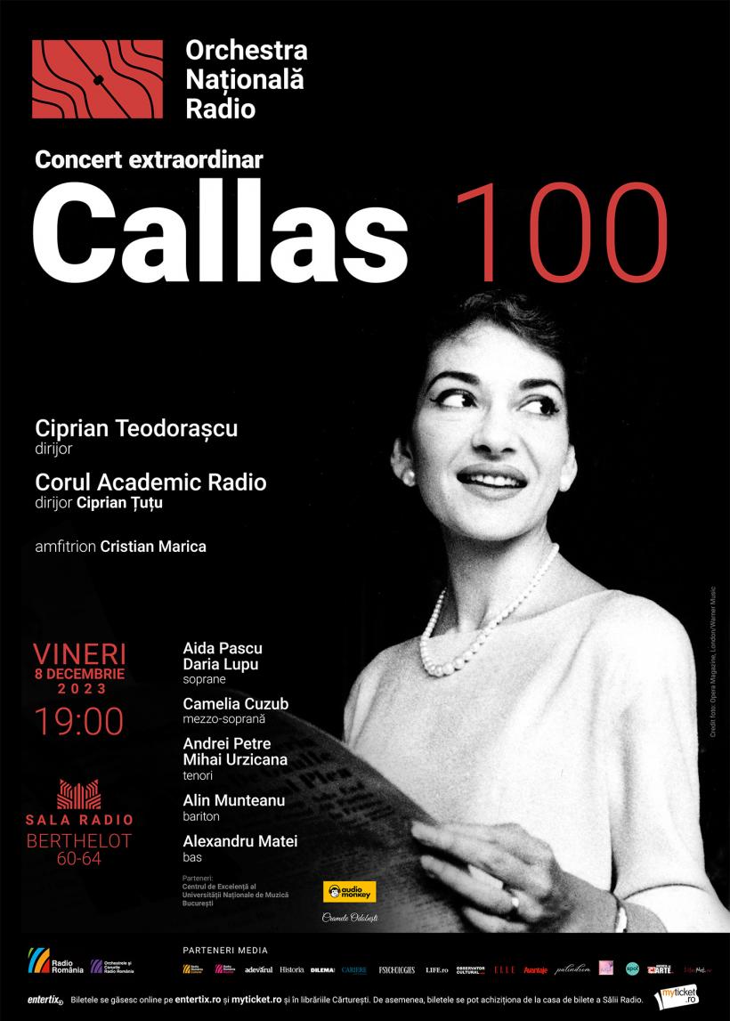 „CALLAS 100”: concert de gală la SALA RADIO