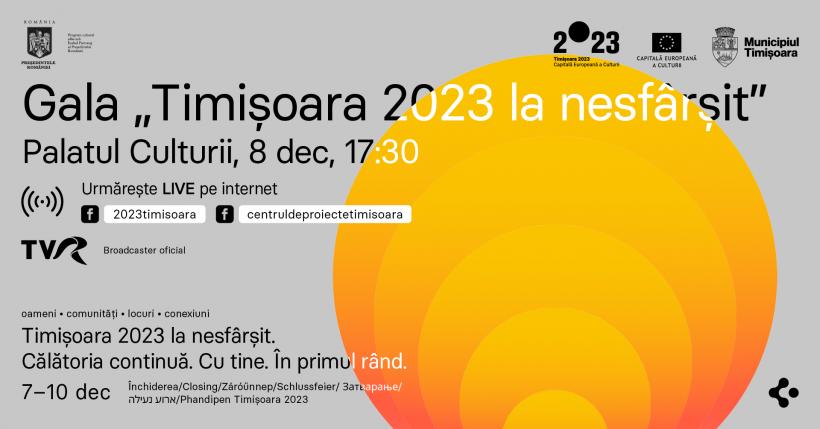 Gala „Timișoara 2023 la nesfârșit”, în direct pe TVR Info, TVR Internațional, TVR Timișoara, TVR Cluj și pe internet
