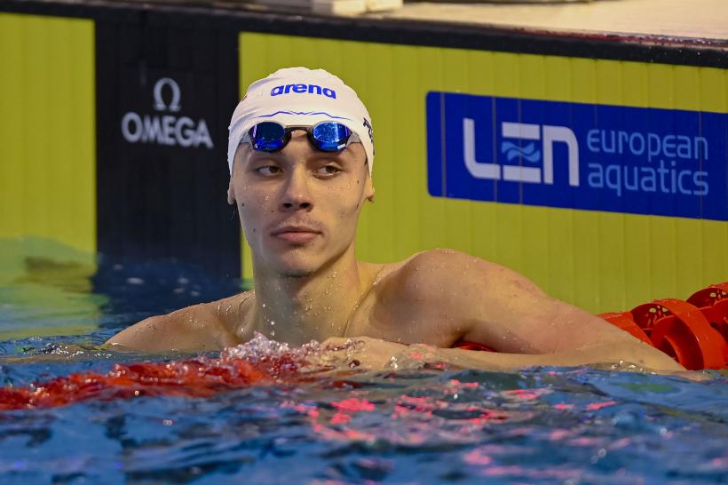 David Popovici, calificat în finala probei de 100 m liber, la Campionatul European de la Otopeni