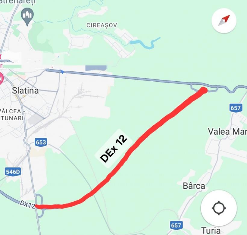 De luni, se închide traficul pe un tronson al DEX 12 Craiova-Pitești, între Slatina și Valea Mare