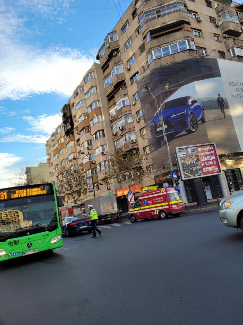 Incendiu produs la un apartament situat pe Calea Dorobanților, din Capitală. Două persoane au fost duse la spital 18876960
