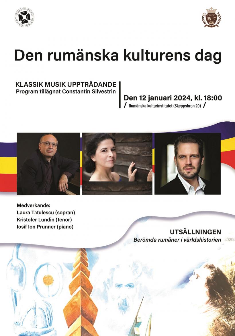Concert de muzică clasică și expoziții despre personalități din România, de Ziua Culturii Naționale la Stockholm