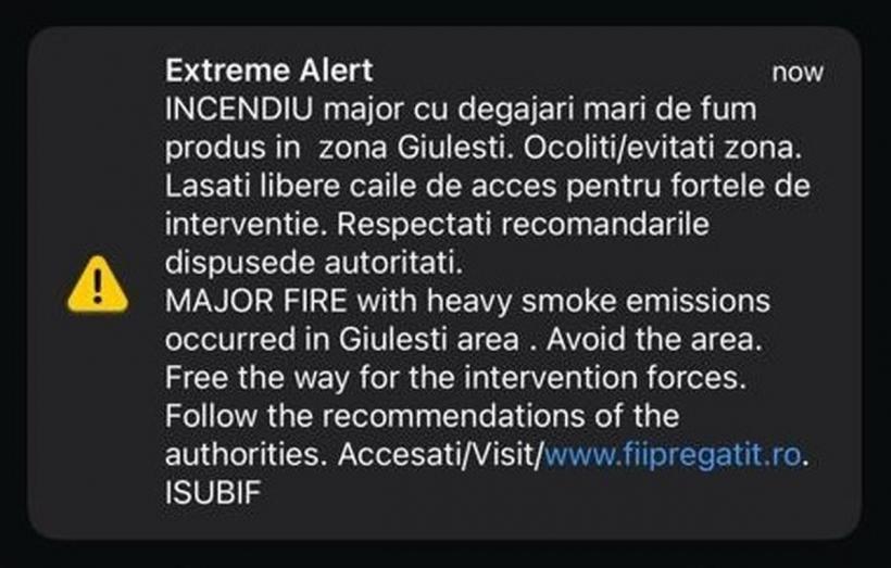 Mesaj Ro-Alert după incendiul dintre Gara Basarab și Podul Grant 18879165