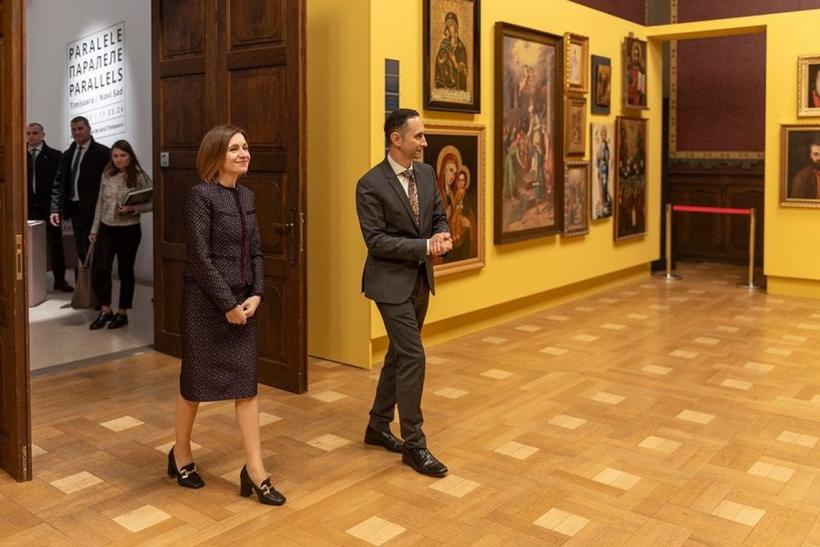 Maia Sandu a vizitat expoziția „Brâncuși: surse românești și perspective universale”, la Timișoara 18879420