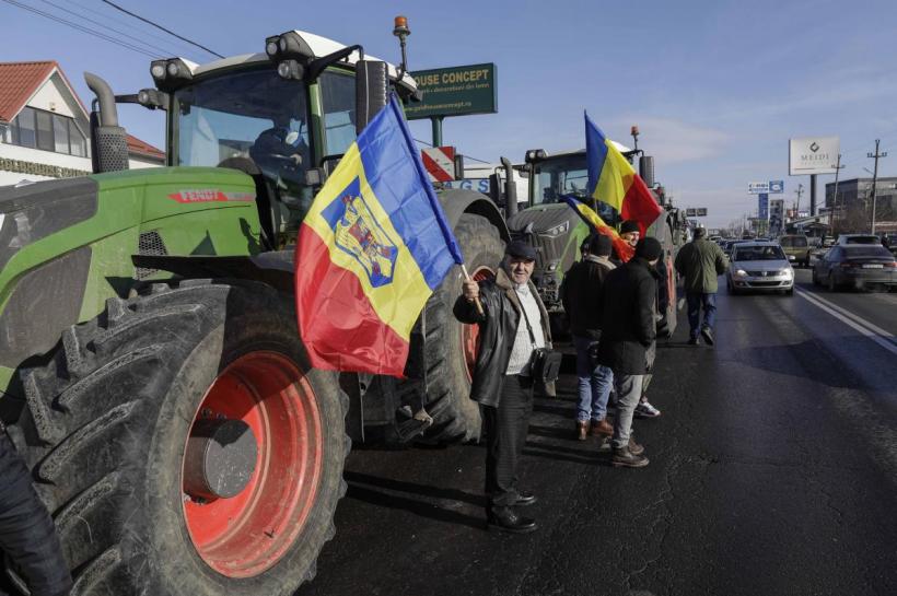 Trafic blocat la Lugoj. Protestul fermierilor și transportatorilor 