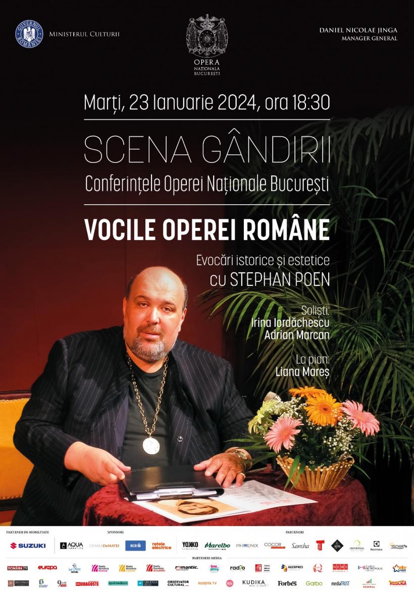Conferința „VOCILE OPEREI ROMÂNE. Evocări istorice și estetice”  STEPHAN POEN, invitat la SCENA GÂNDIRII - Conferințele Operei Naționale București