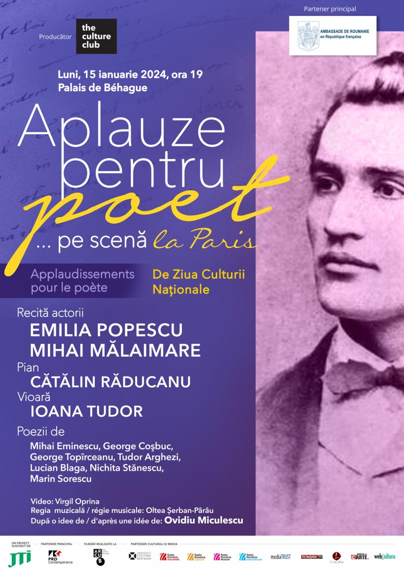 Aplauze pentru poet... pe scenă, în inima Parisului: actorii Emilia Popescu și Mihai Mălaimare duc magia poeziei românești la Palatul Béhague 18879638