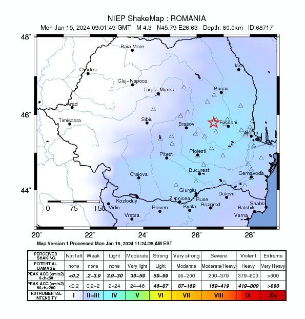 Al treilea cutremur în Vrancea, într-o singură zi 