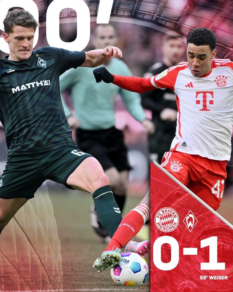Bayern Munchen, înfrângere surprinzătoare pe teren propriu în fața lui Werder Bremen