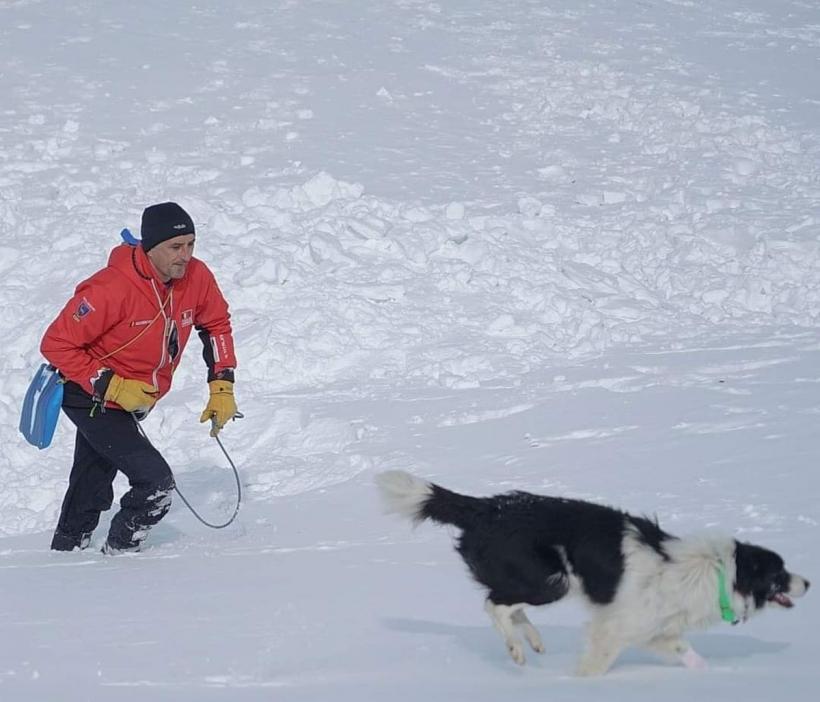 Echipa de Salvamontişti din Gorj are un nou membru. Câinele Thor va găsi sub zăpadă victime surprinse de avalanşe