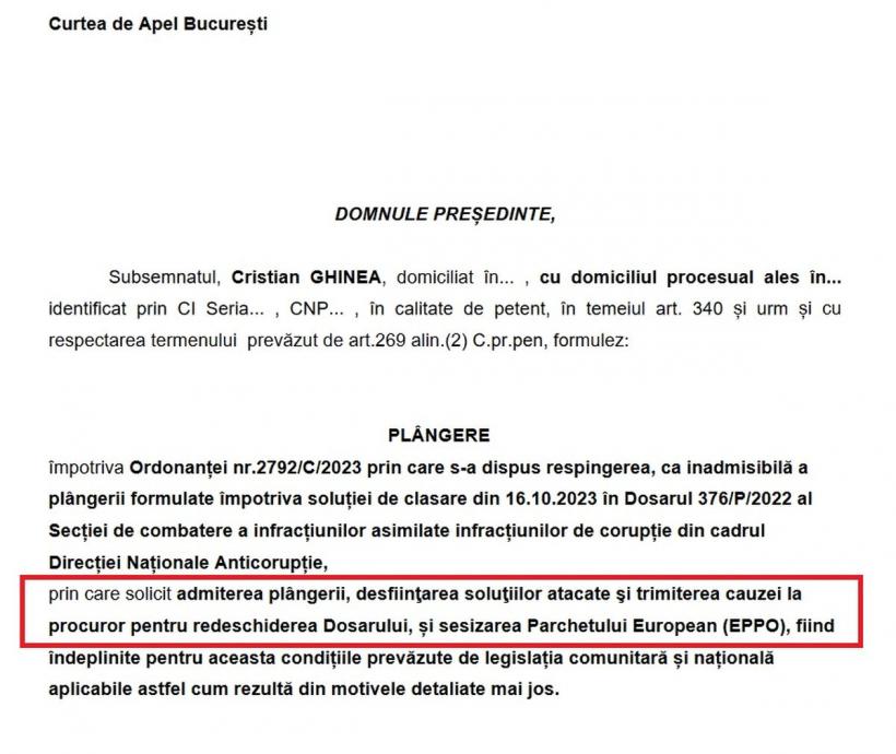 Delir USR. Ghinea își mută mașinuțele în fața judecătorilor. Atacurile progresiștilor la adresa DNA s-au mutat la Curtea de Apel București 18881443