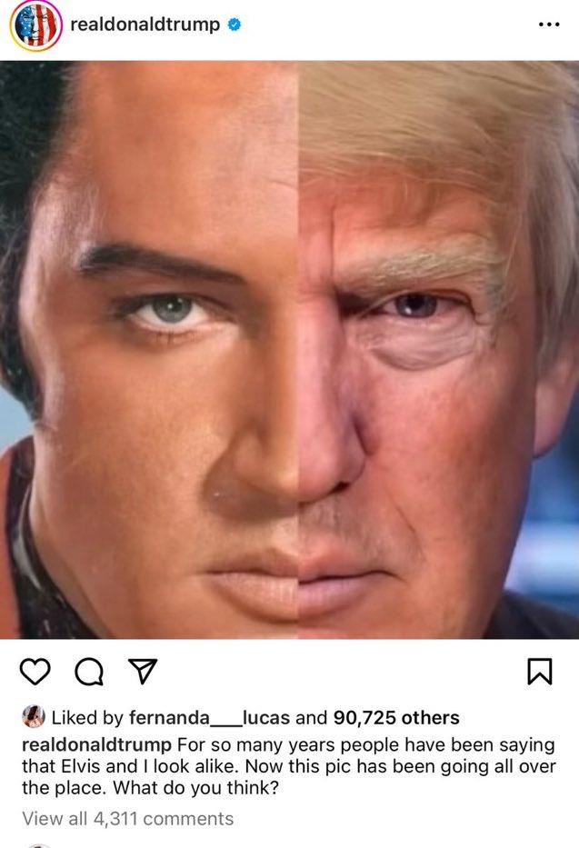 Trump crede că seamănă cu Regele Rock and Roll, Elvis Presley. „Donald Trump are în mod clar demență” 18882996