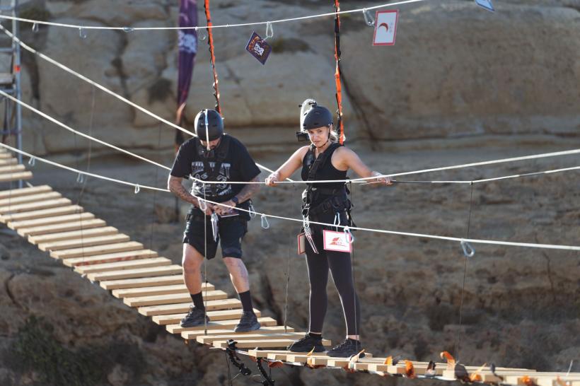 CRBL și Elena, primul cuplu propus spre eliminare la Power Couple România. Provocarea uriașă de diseară: proba podului suspendat la 30 de metri deasupra mării 18883493