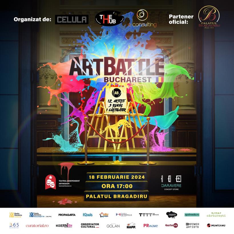 Art Battle Bucharest – competiție de pictură live și performance-uri artistice, pe 18 februarie la Palatul Bragadiru 18884856
