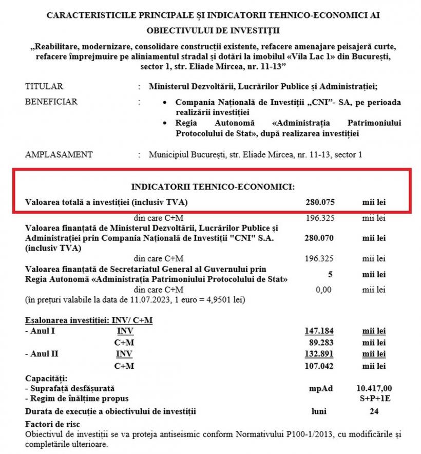 Vila Lac 1, unde „greii” politicii fac și desfac guverne, descrisă ca un ghetou în acte oficiale. Se cer 60 de milioane de euro, pentru renovare 18884831