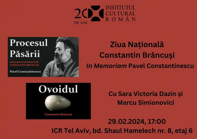 Ziua Constantin Brâncuși, marcată în reprezentanțele Institutului Cultural Român în lume și la București 18884793