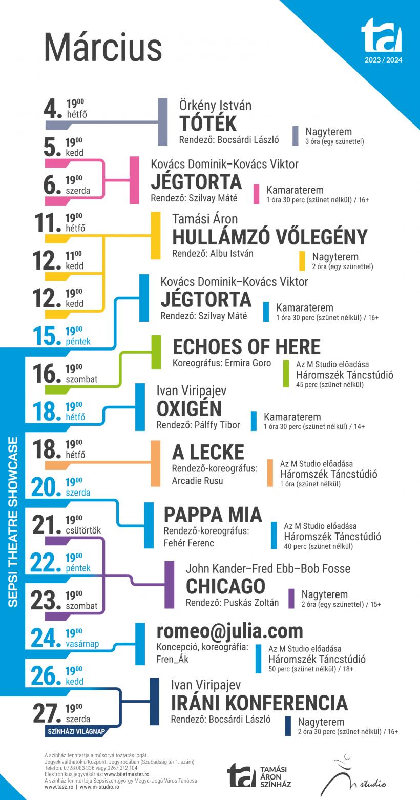 O primăvară cu spectacole extraordinare la Teatrul Tamási Aron 18885871