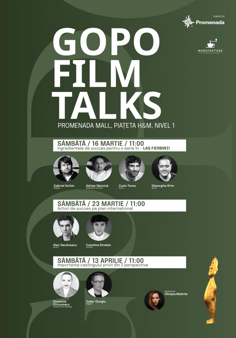 Gopo Film Talks îți dă întâlnire cu personalități din lumea filmului la Promenada Mall