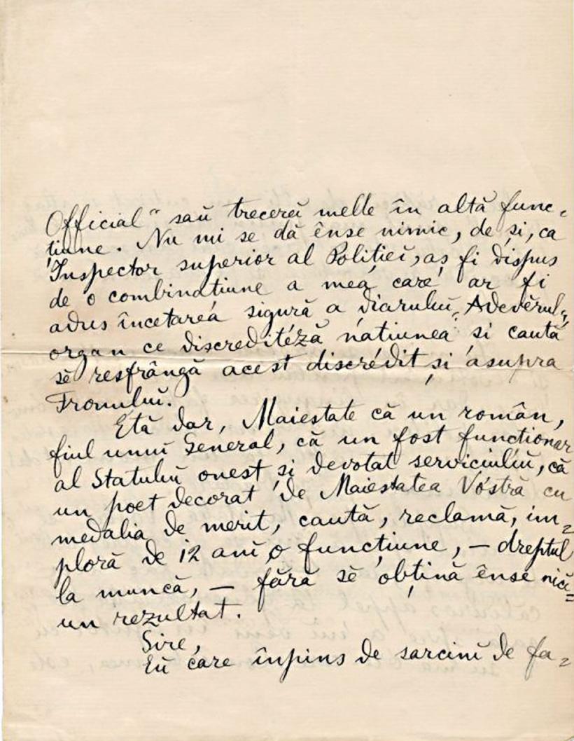 Macedonski și scrisorile în care-i implora regelui Carol I bani și sinecuri 18891208