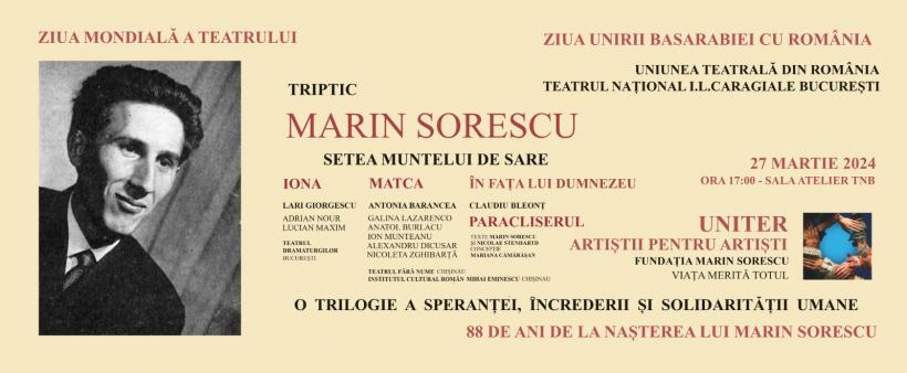 Spectacolul triptic Setea Muntelui de Sare de Marin Sorescu la TNB pe 27 martie