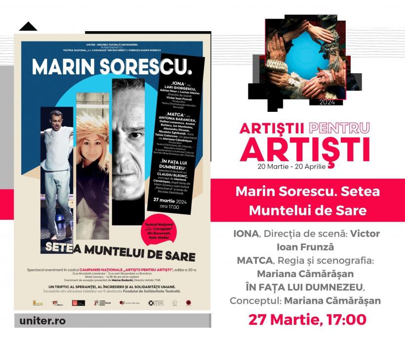 Spectacolul triptic Setea Muntelui de Sare de Marin Sorescu la TNB pe 27 martie 18891242