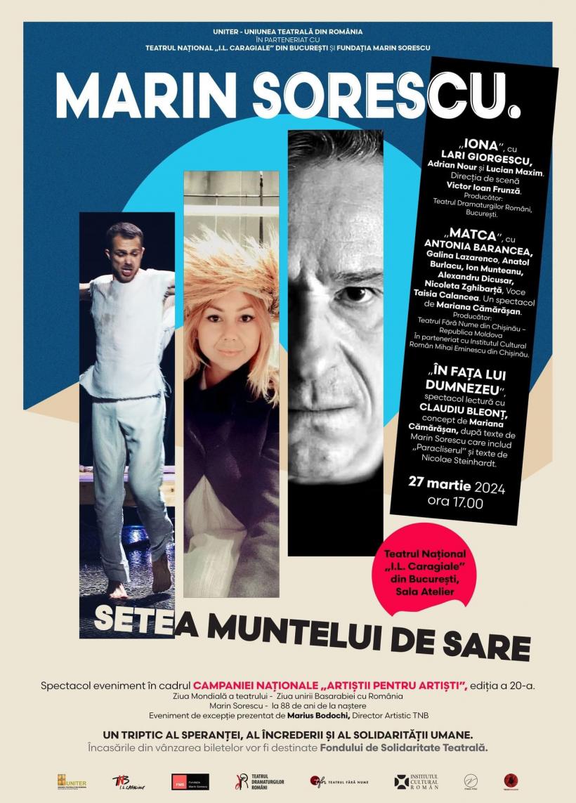 Spectacolul triptic Setea Muntelui de Sare de Marin Sorescu la TNB pe 27 martie 18891243