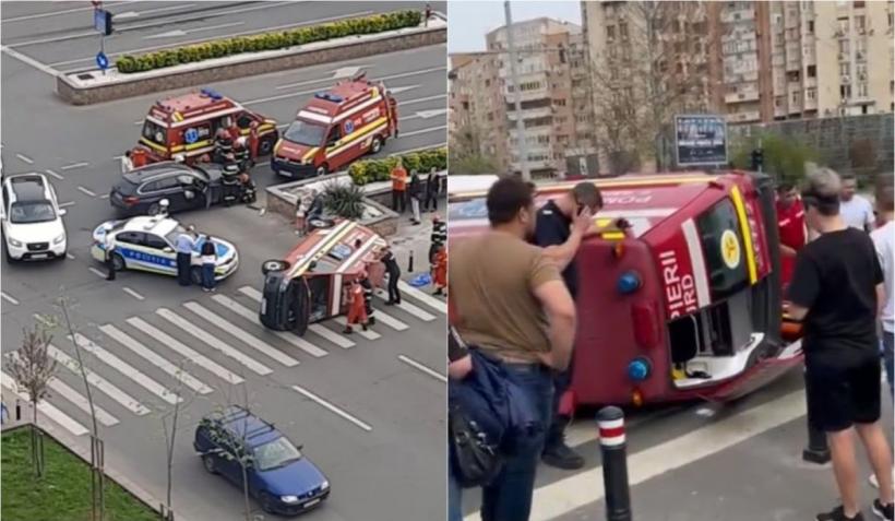 Paramedicul și pacientul din ambulanța SMURD implicată în accidentul din Capitală, răniți