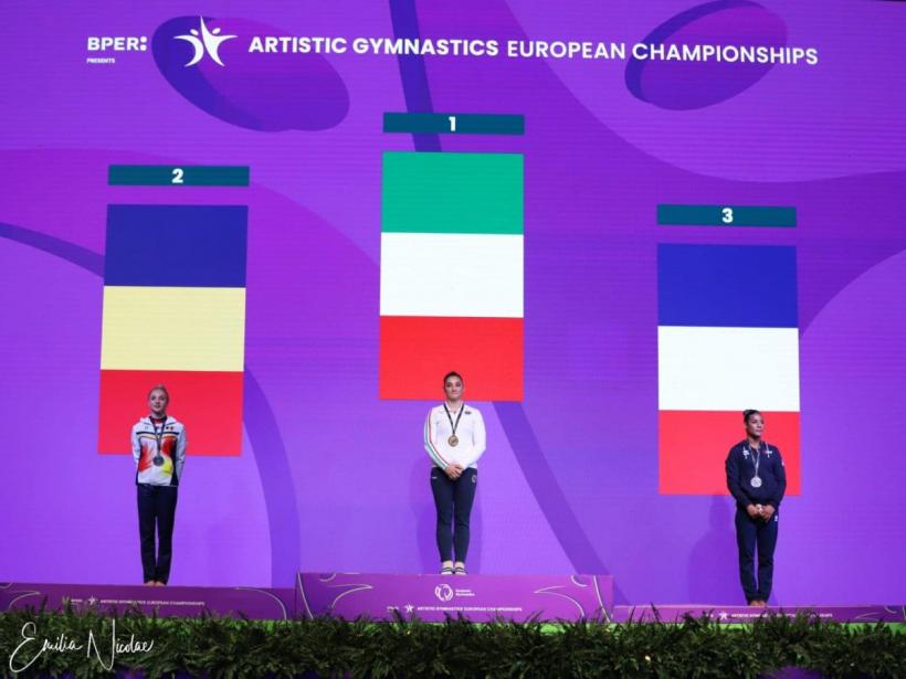Sabrina Maneca Voinea a câștigat argintul la bârnă la CE de Gimnastică de la Rimini