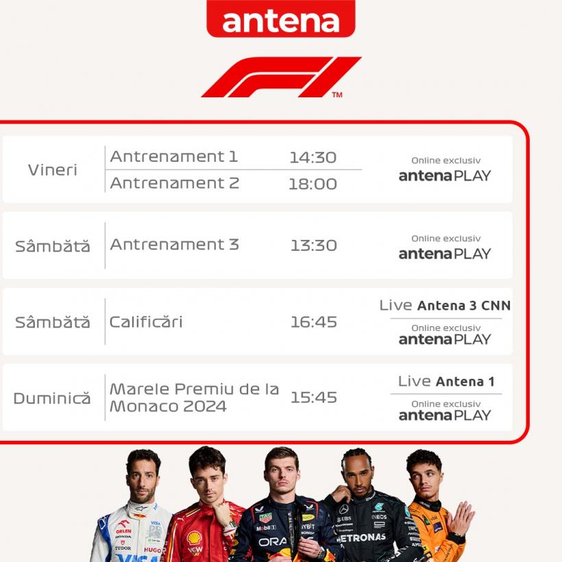 Iuliana Pepene trăiește live experienţa Formula 1 la Marele Premiu al Principatului Monaco, difuzat duminică, ȋn direct la Antena 1 și pe AntenaPLAY, de la 15:45 18900120