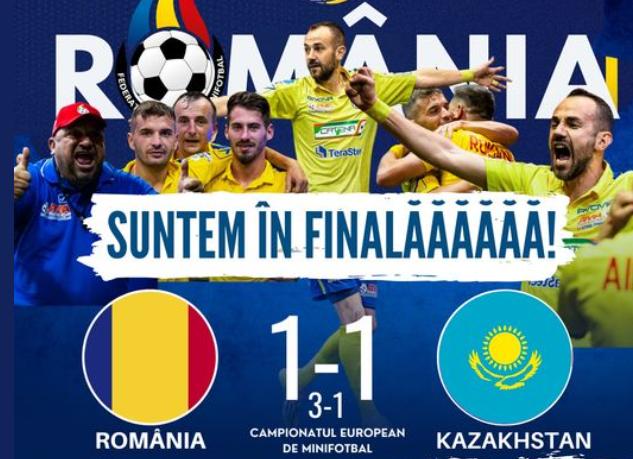 Calificare! România, în finala Campionatului European de Minifotbal. Va întâlni Serbia după ce a învins Kazahstan la penalty-uri
