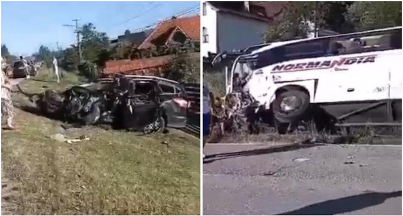 Accident grav în Vâlcea. Un autocar care transporta elevi și profesori s-a ciocnit cu o mașină. Șoferul autoturismului a murit 18903538