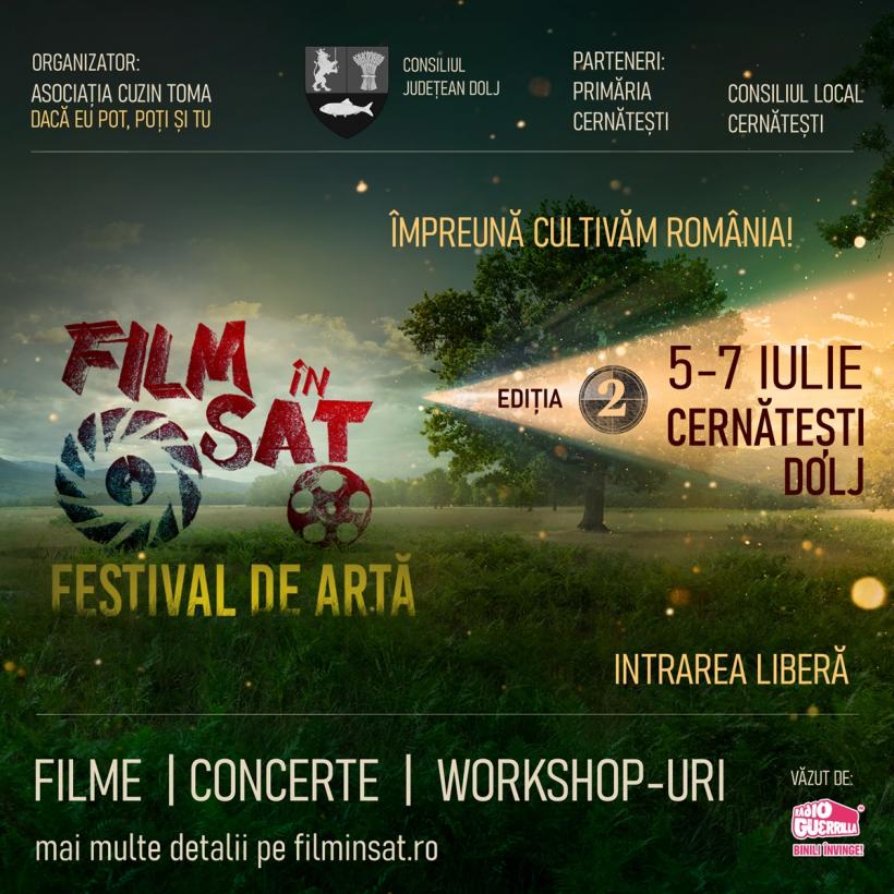 Film în Sat, festival de artă în mediul rural revine la Cernătești, Dolj, între 5 – 7 iulie