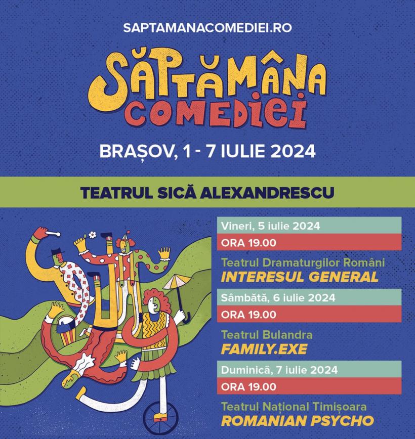 Teatru, muzică, film și o expoziție inedită, în weekend, la festivalul Săptămâna Comediei din Brașov 18906446