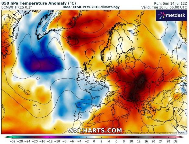 Domul de căldură din Europa Centrală și de Est. Temperaturi mari până la sfârșitul lunii iulie 2024