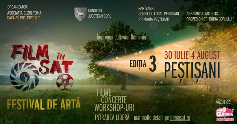 Film în Sat, festivalul de artă din mediul rural, se întoarce acasă la Peștișani, între 30 iulie și 4 august: Taraf de Caliu, Mădălina Pavăl Orchestra și Damian Drăghici se pregătesc de spectacol 18909553